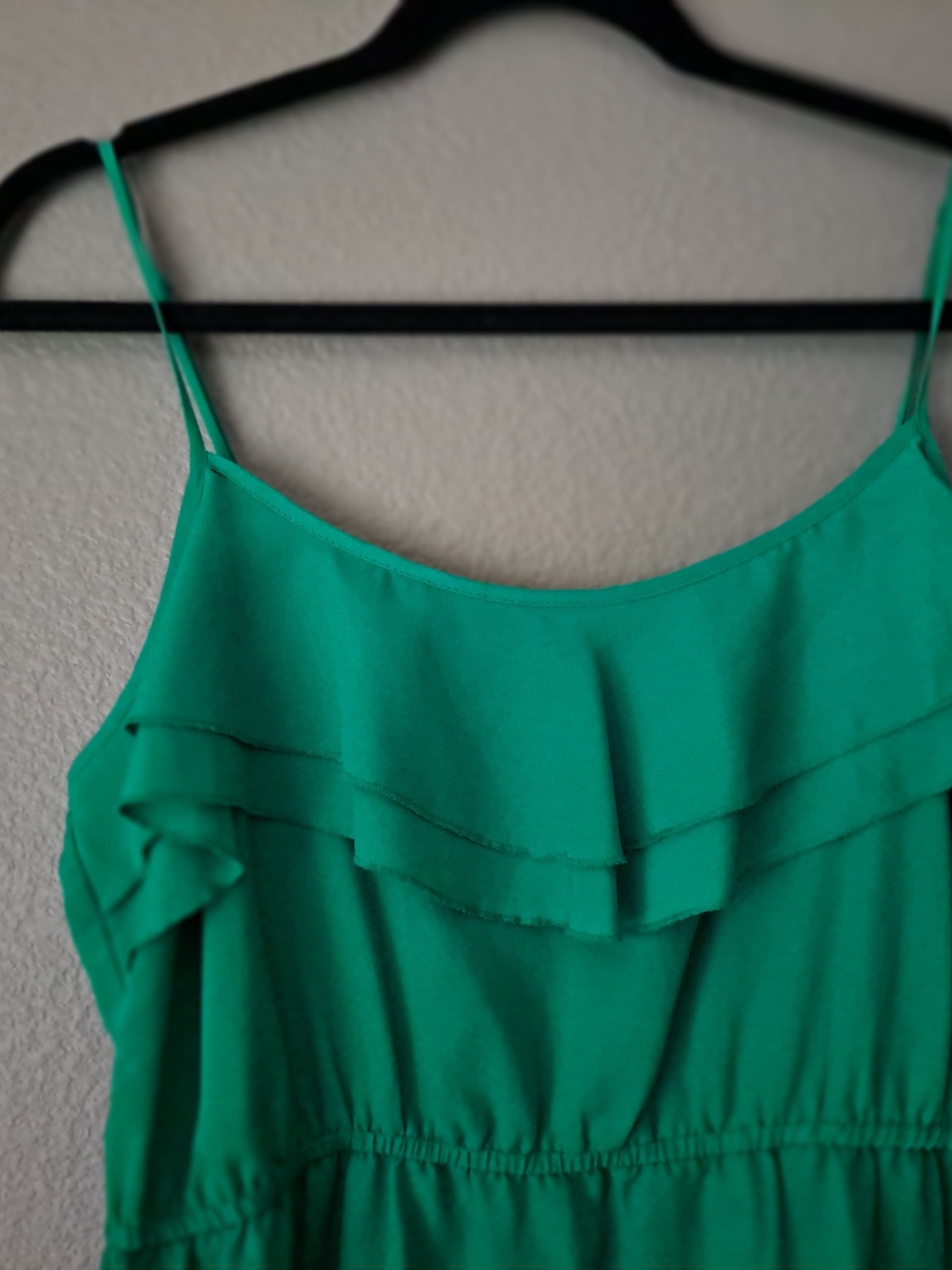 Short Green Ruffle Dress - Picture 3 of 5